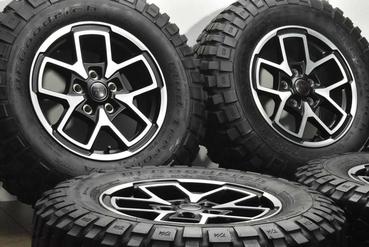 バリ溝 ジープ ラングラー ルビコン 17 in 7 5 J 44 45 PCD 127 BFグッドリッチ マッドテレーンT A KM 2 LT 255 75 R