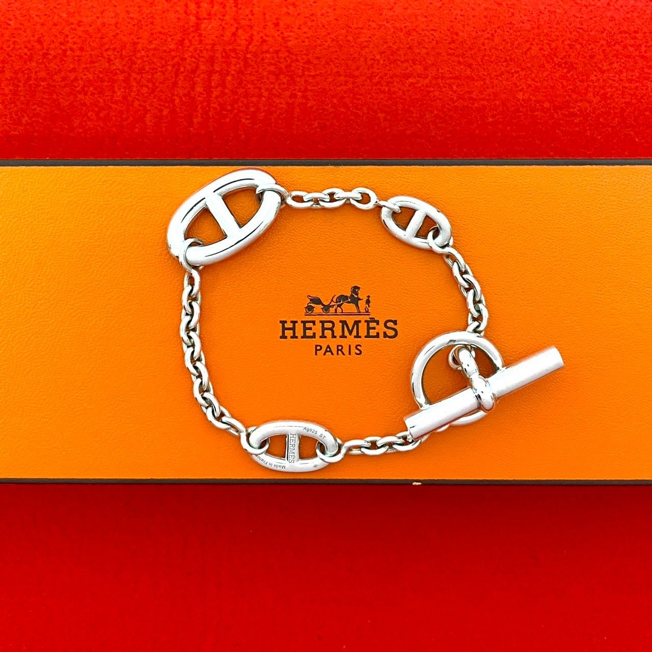 極 美品 箱付き HERMES エルメス シェーヌダンクル ファランドール