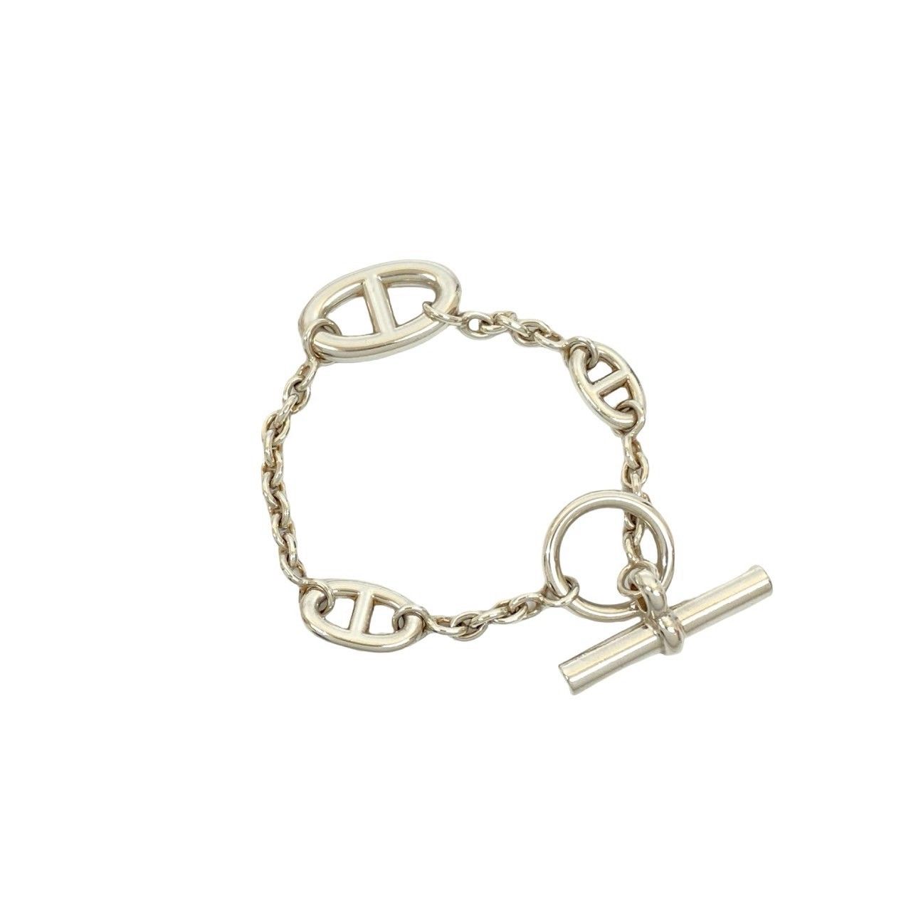 箱付 HERMES エルメス シルバー 925 3連 チェーン ブレスレット 極 美品 箱付き HERMES エルメス シェーヌダンクル ファランドール