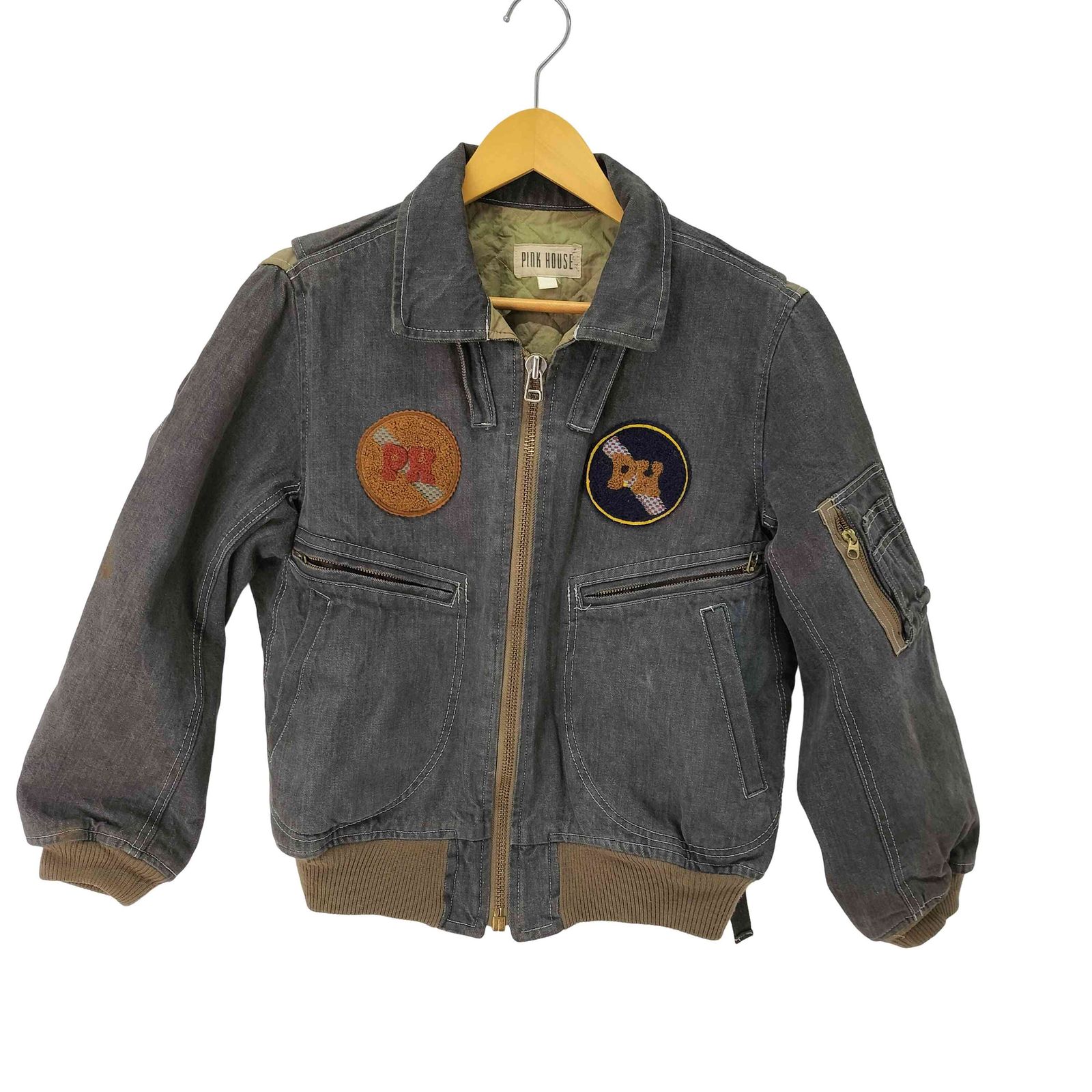PINK HOUSE ゼッケン ブルゾン デニムジャケット 売り切り処分セール‼️ オレンジ系デニムゼッケンブルゾン - ピンクハウス通販｜リサイクル