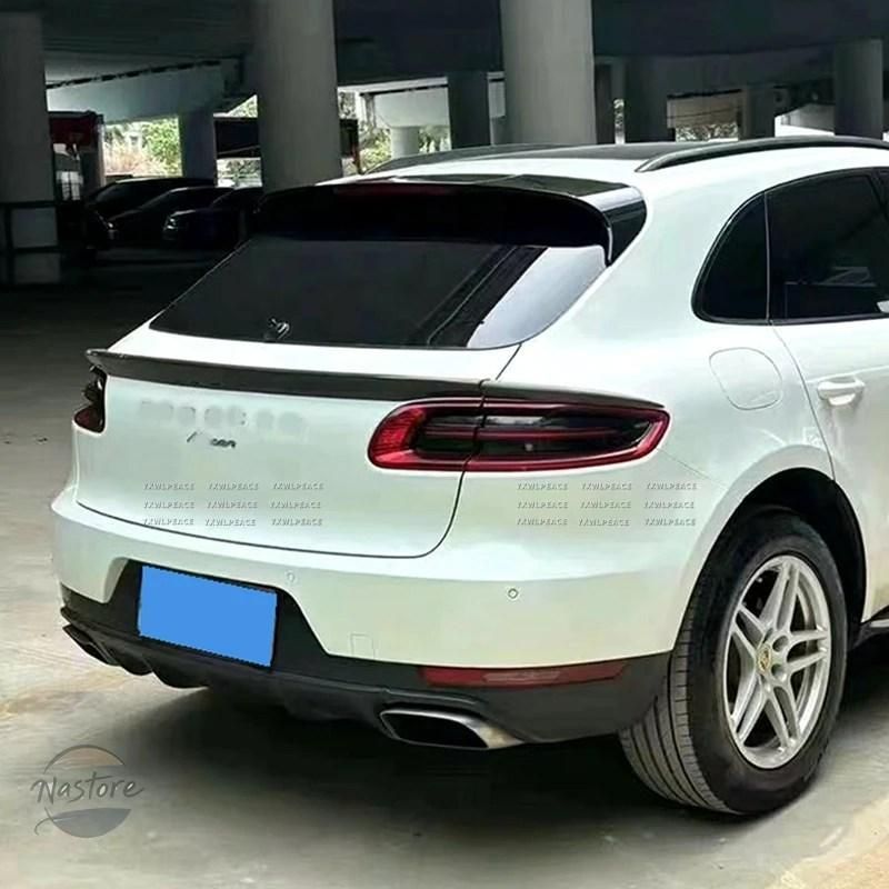 ポルシェ リア キット スポイラー カスタム アクセサリー Porche マカン 2014 16 abs 光沢 あるブラックカーボンカラー トラ 衝撃吸収 フロントカメラ