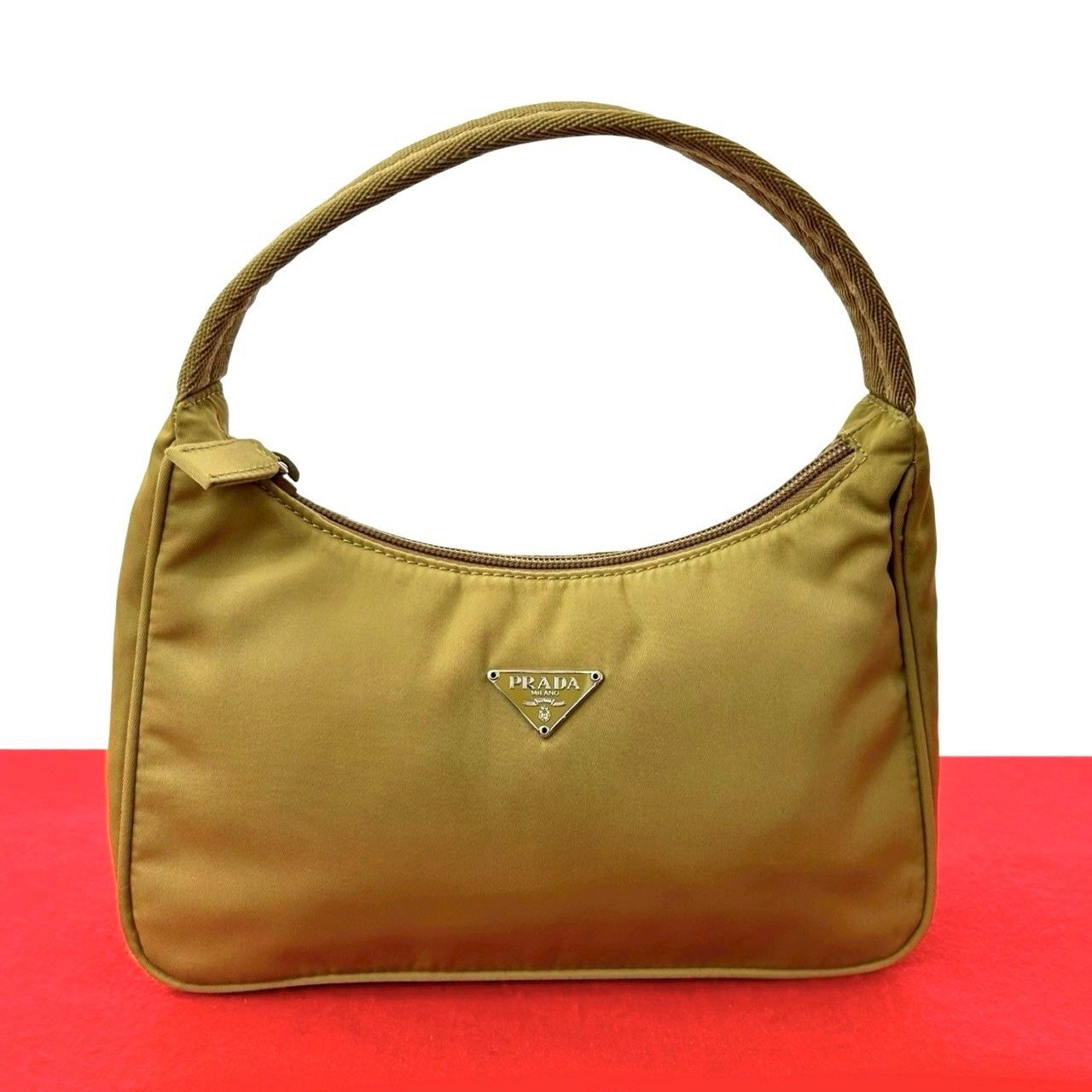 極 美品 PRADA プラダ 三角ロゴ プレート 金具 テスート ナイロン ミニ