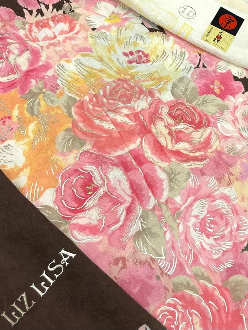 振袖 仮絵羽 LIZLISA 京友禅 刺繍 銀彩 正絹 未仕立て品 MOK860 - メルカリ