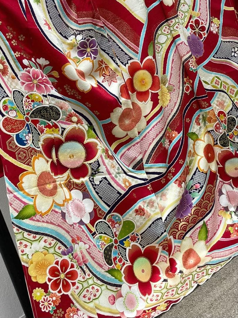 振袖 仮絵羽 舞台衣装 金駒 金彩 正絹 未仕立て品 八掛付き MOK858