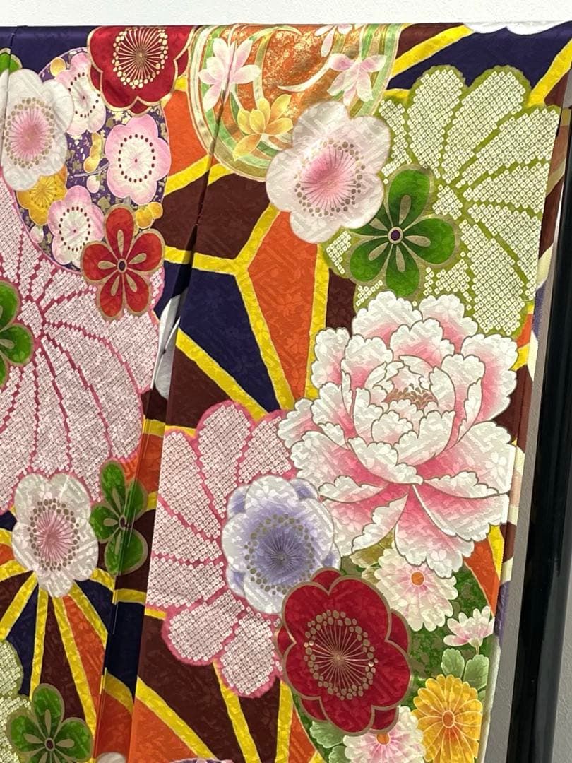 振袖 仮絵羽 辻ヶ花 金彩 銀通し 舞台衣装 正絹 未仕立て品 八掛付き 振袖 仮絵羽 辻ヶ花 金彩 銀通し 舞台衣装 正絹 未仕立て品