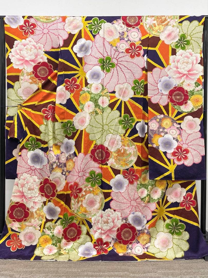 振袖 仮絵羽 舞台衣装 金駒 金彩 正絹 未仕立て品 八掛付き MOK 859