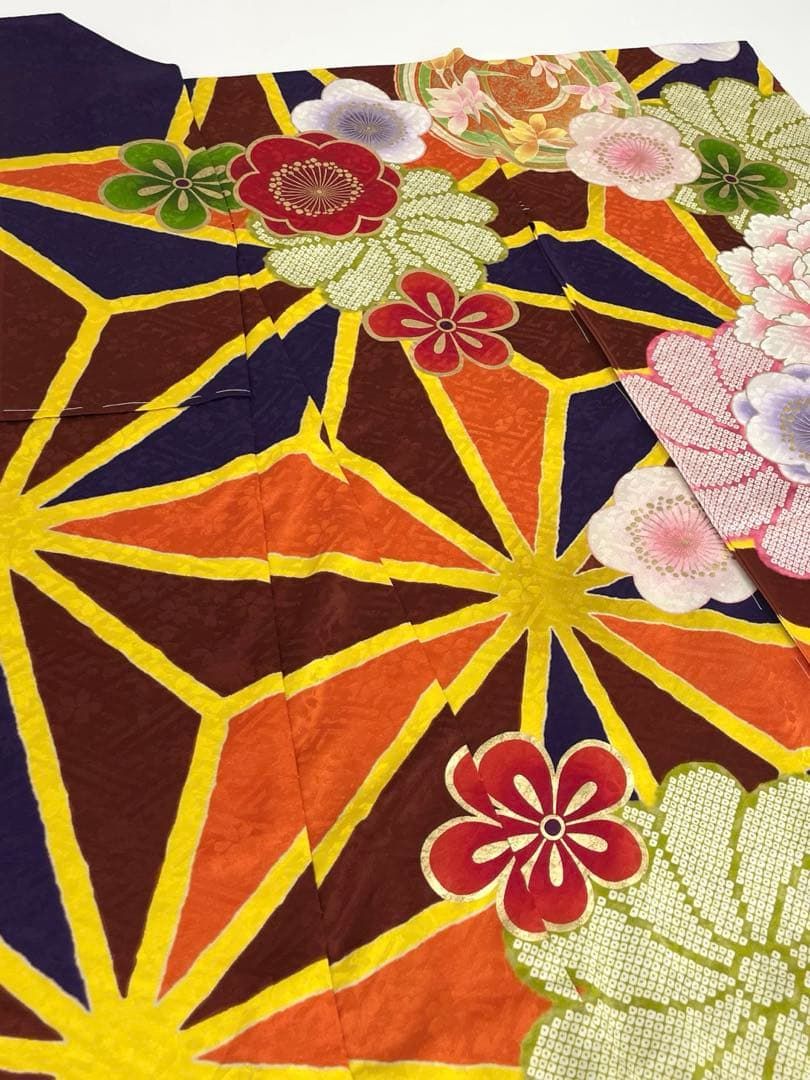 振袖 仮絵羽 舞台衣装 金駒 金彩 正絹 未仕立て品 八掛付き MOK859