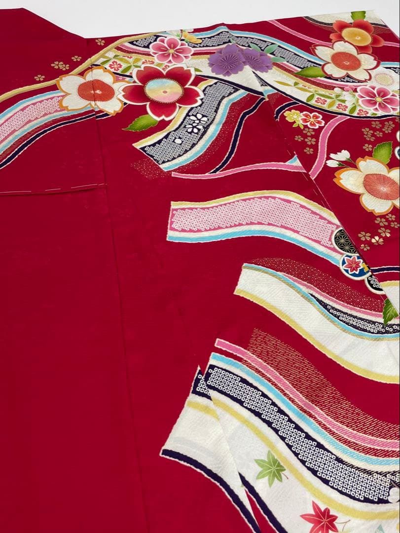 振袖 仮絵羽 舞台衣装 金駒 金彩 正絹 未仕立て品 八掛付き MOK858