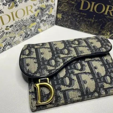 S ほぼ Dior オブリーク サドル カードウォレット