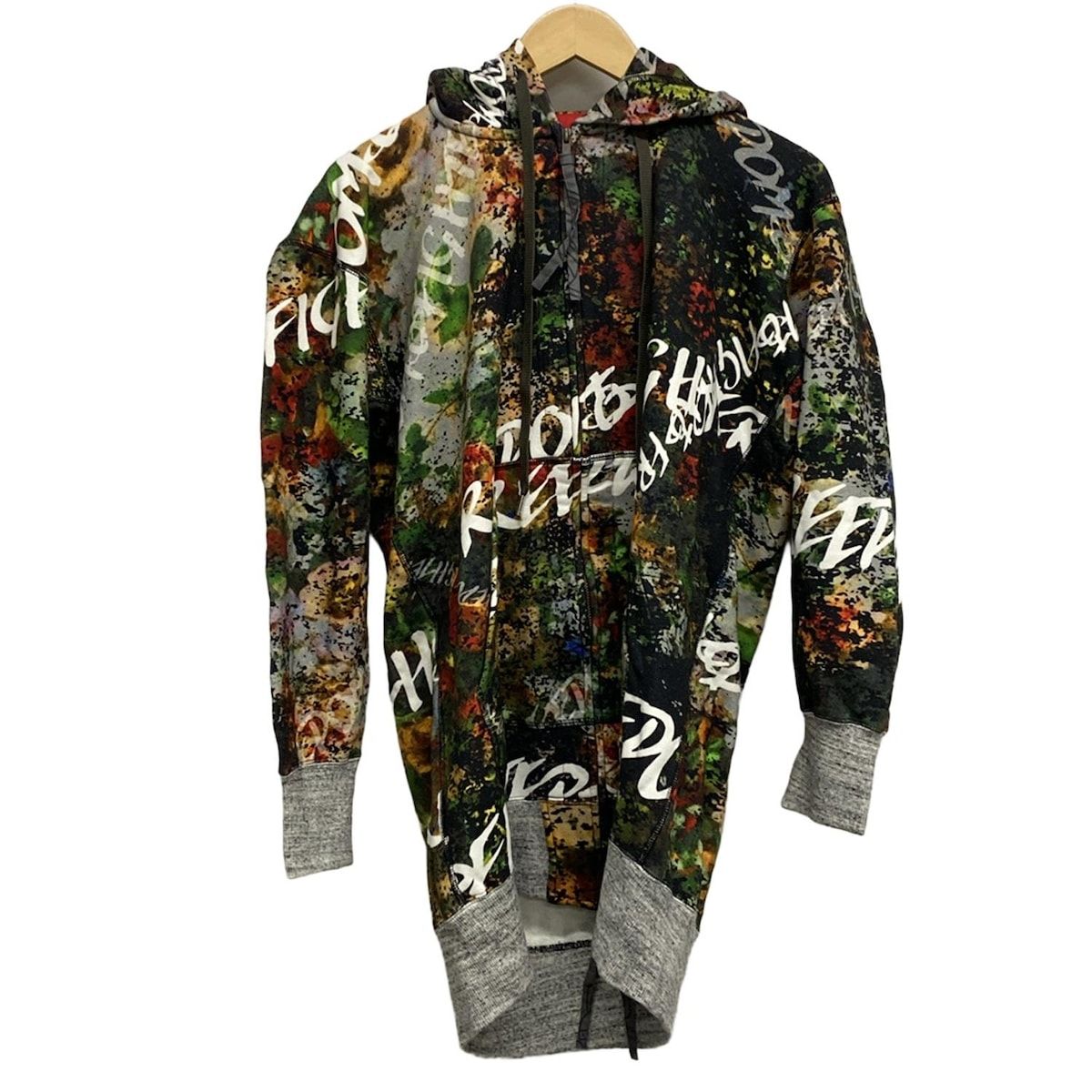 ヴィヴィアンウエストウッドレッドレーベル パーカー サイズ00 XS レディース 黒 ライトグレー マルチ 長袖 ジップアップ