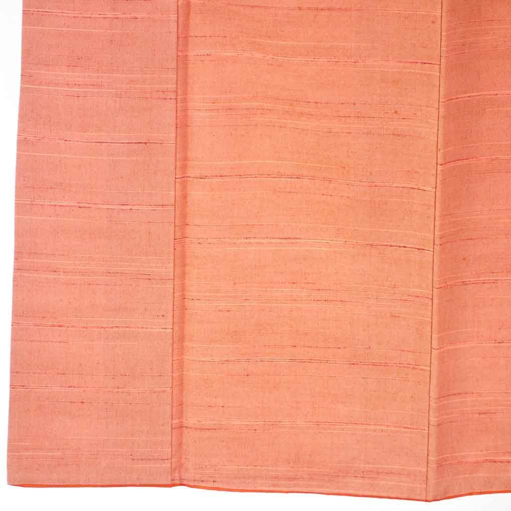 紬 身丈156 cm 裄63 前幅24 後幅29 袖丈47 袖幅33 レディース 袷 横段柄 裄Mサイズ 秋冬春用 正絹 シルク ピンク リメイク リユース リサイクル 呉服のきくや