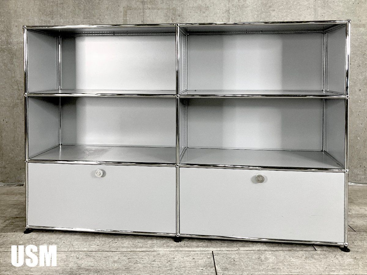 USMハラー 2連3段キャビネット マッドシルバー D 350 OPOPDD