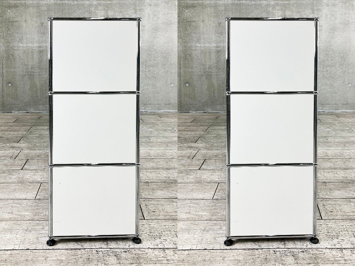 USM ハラー　3段　キャビネット　サイドボード　未使用品　ピュアホワイト USMハラー□3連3段キャビネット□ピュアホワイト□サイドボード□D350