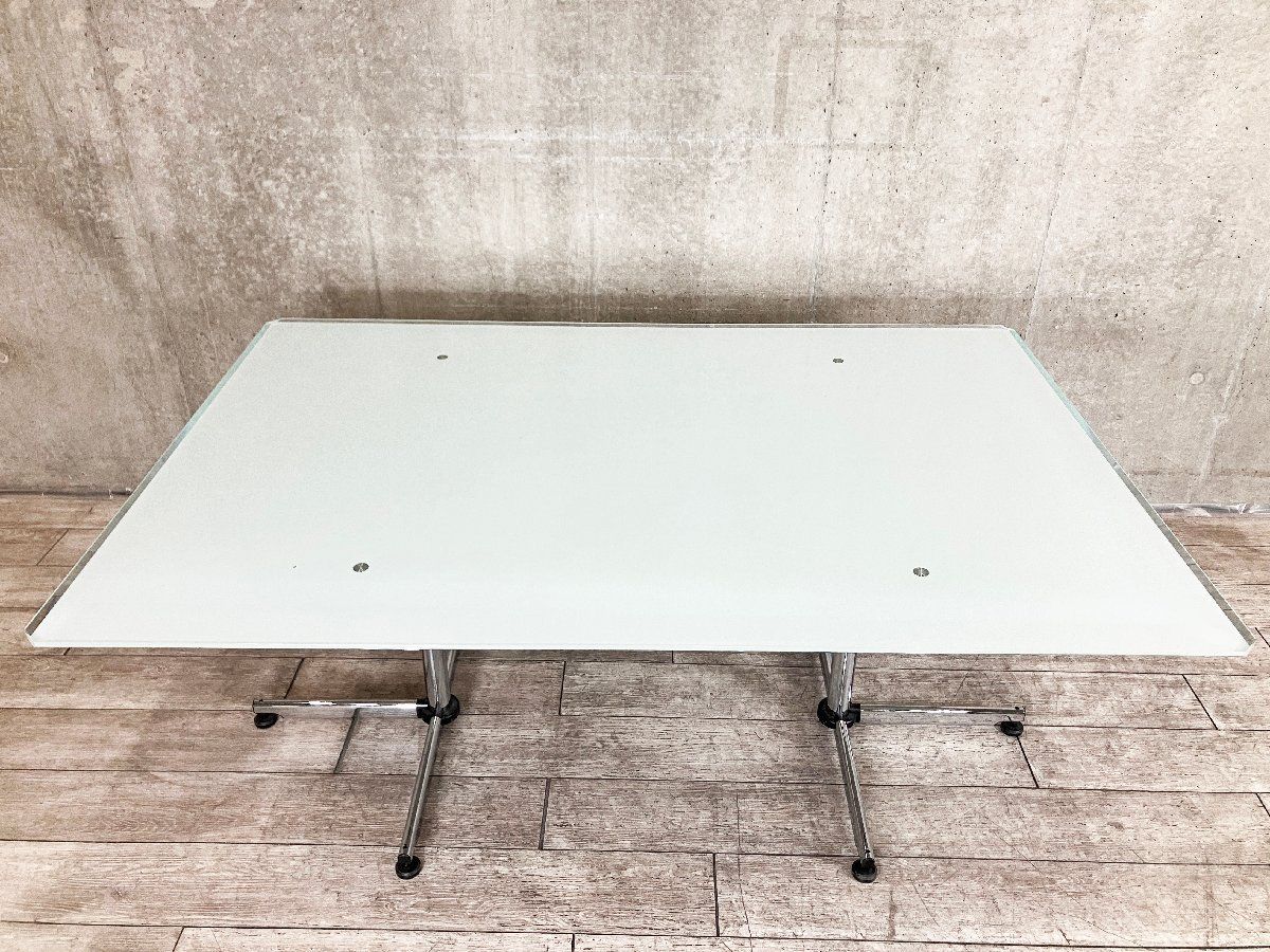 USMハラー□キトス テーブル /デスク□ホワイトガラストップ