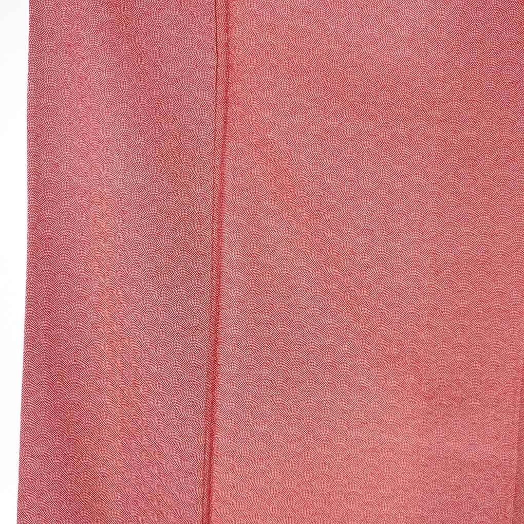 小紋 身丈160 cm 裄64 前幅23 後幅29 袖丈43 袖幅32 レディース 袷 鮫小紋 裄Mサイズ 秋冬春用 正絹 シルク レッド リメイク リユース リサイクル 呉服のきくや