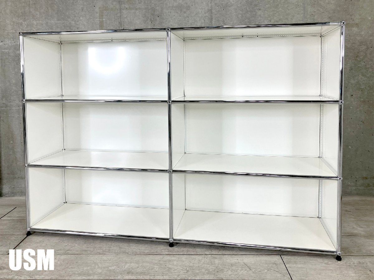 USMハラー□2列3段キャビネット□ピュアホワイト□シェルフ