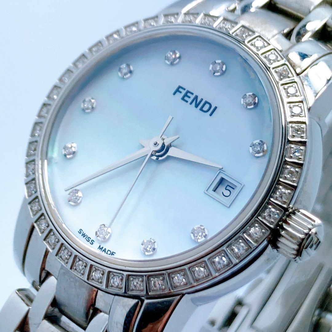 642 フェンディ クラシコ 2100L ダイヤ シェル デイト 腕時計 - メルカリ