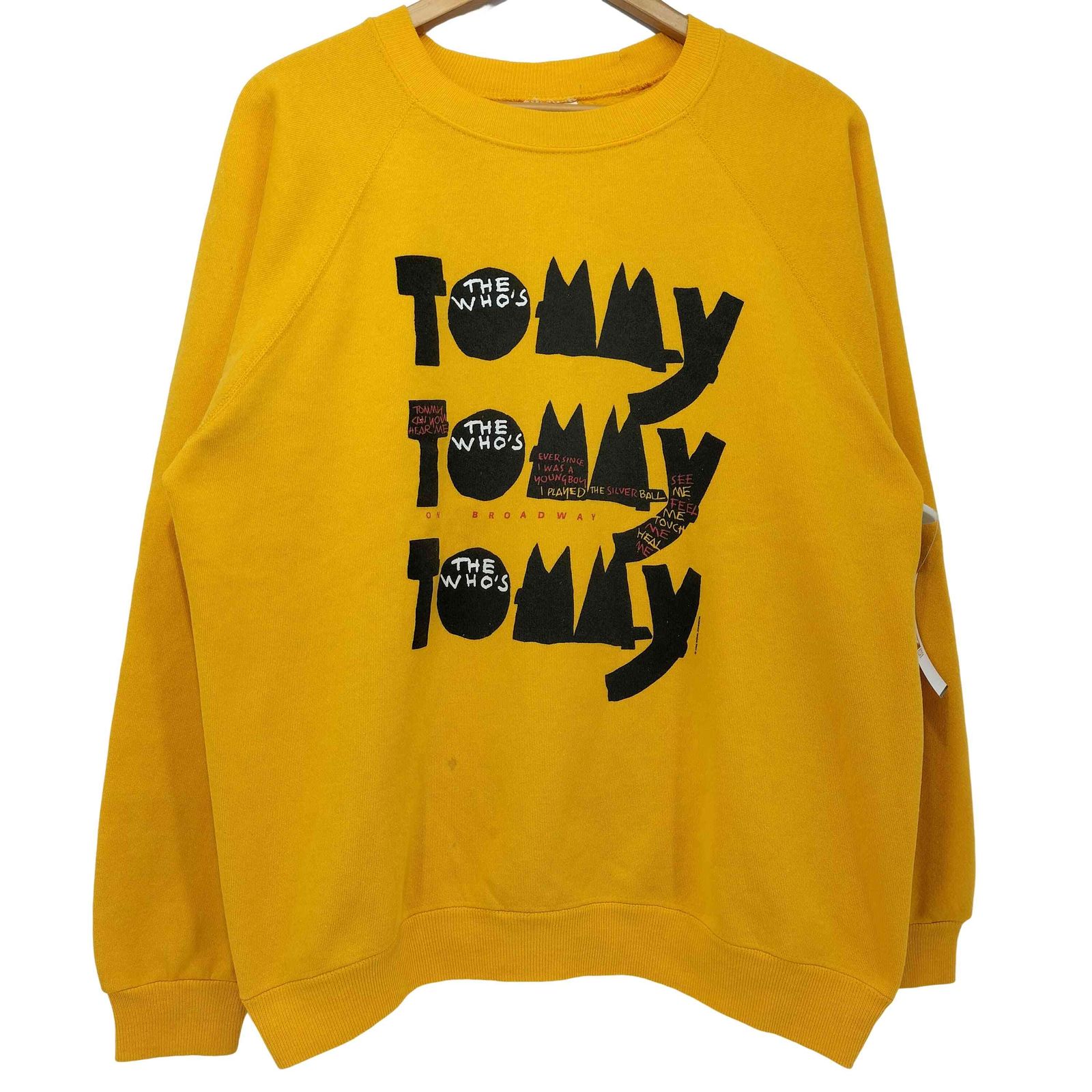 ヘインズ Hanes 90 S MADE IN USA Tommy バンドプリント スウェット レディース import XL