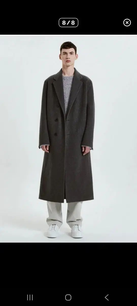 TIME HOMME 21 fw ダークブラウン カシミア セミオーバーサイズ ツイル コート