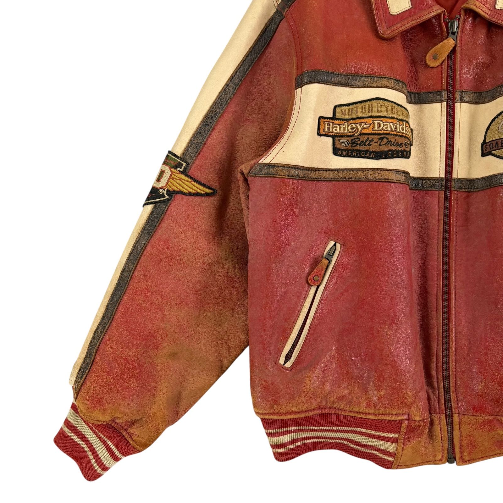 90's HARLEYDAVIDSON レザーライダースジャケット 激レア 希少良品】HARLEY-DAVIDSON 本革 レザージャケット 90's