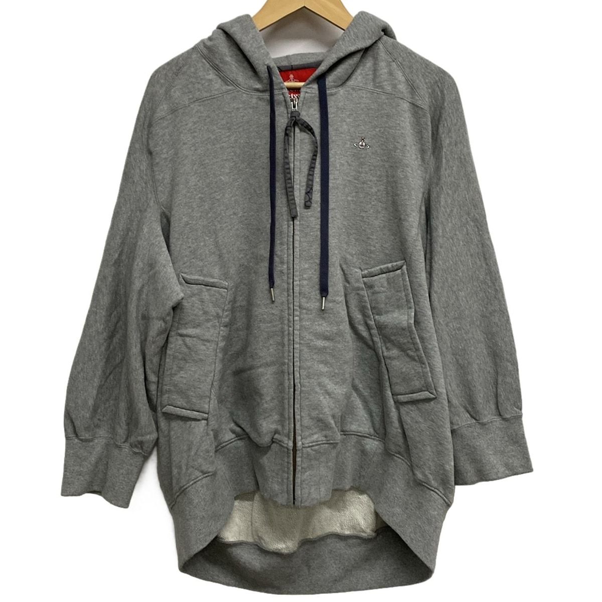 ヴィヴィアンウエストウッドレッドレーベル パーカー サイズ00 XS レディース グレー 長袖 オーブ ジップアップ