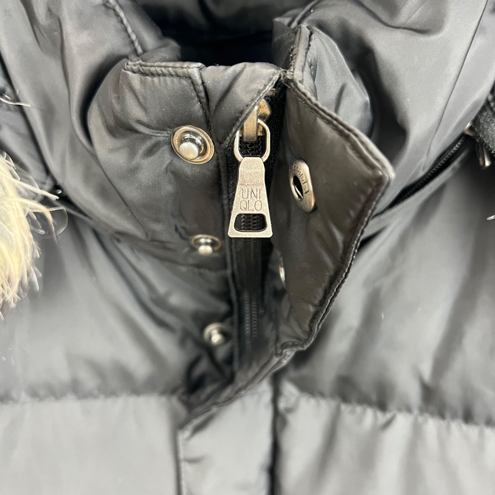 UNIQLO 00s y2k archive Fur hoodie down jacket XL ユニクロ ファー 