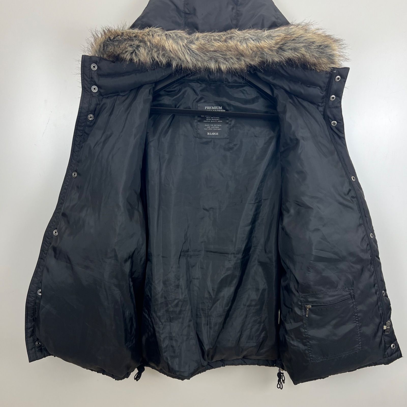 UNIQLO 00s y2k archive Fur hoodie down jacket XL ユニクロ ファー 