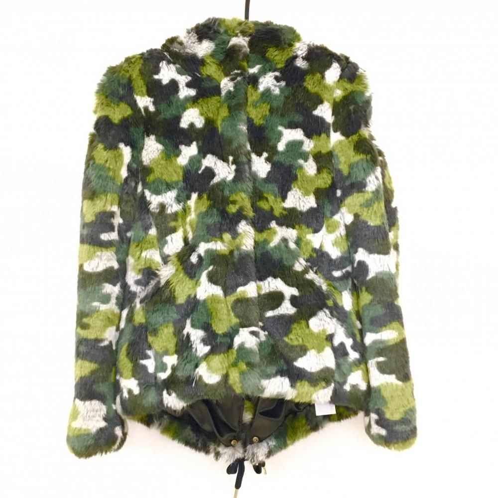 パーリーゲイツ ファージャケット グリーン カーキ カモフラ風 裏地付き レディース 1 M ゴルフウェア PEARLY GATES