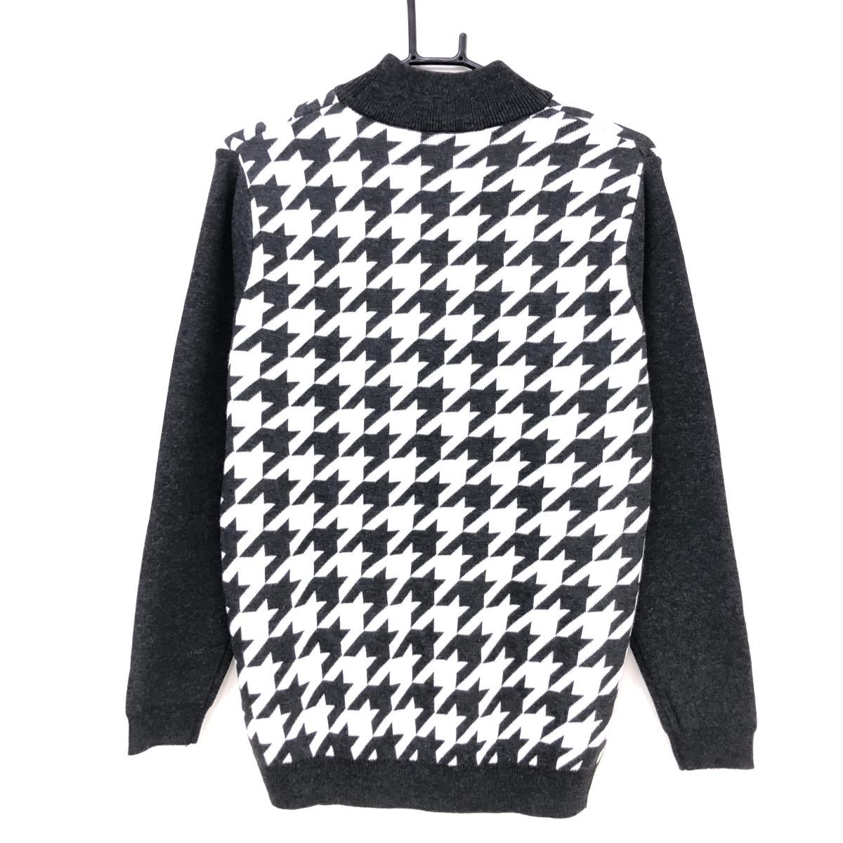 新品】ロッキー＆ホッパー ハイネックセーター グレー×白 身頃千鳥格子