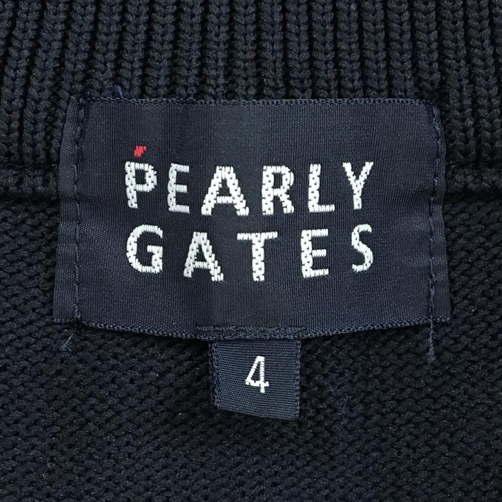 パーリーゲイツ ニットジャケット ダークネイビー×ピンク 胸ロゴ