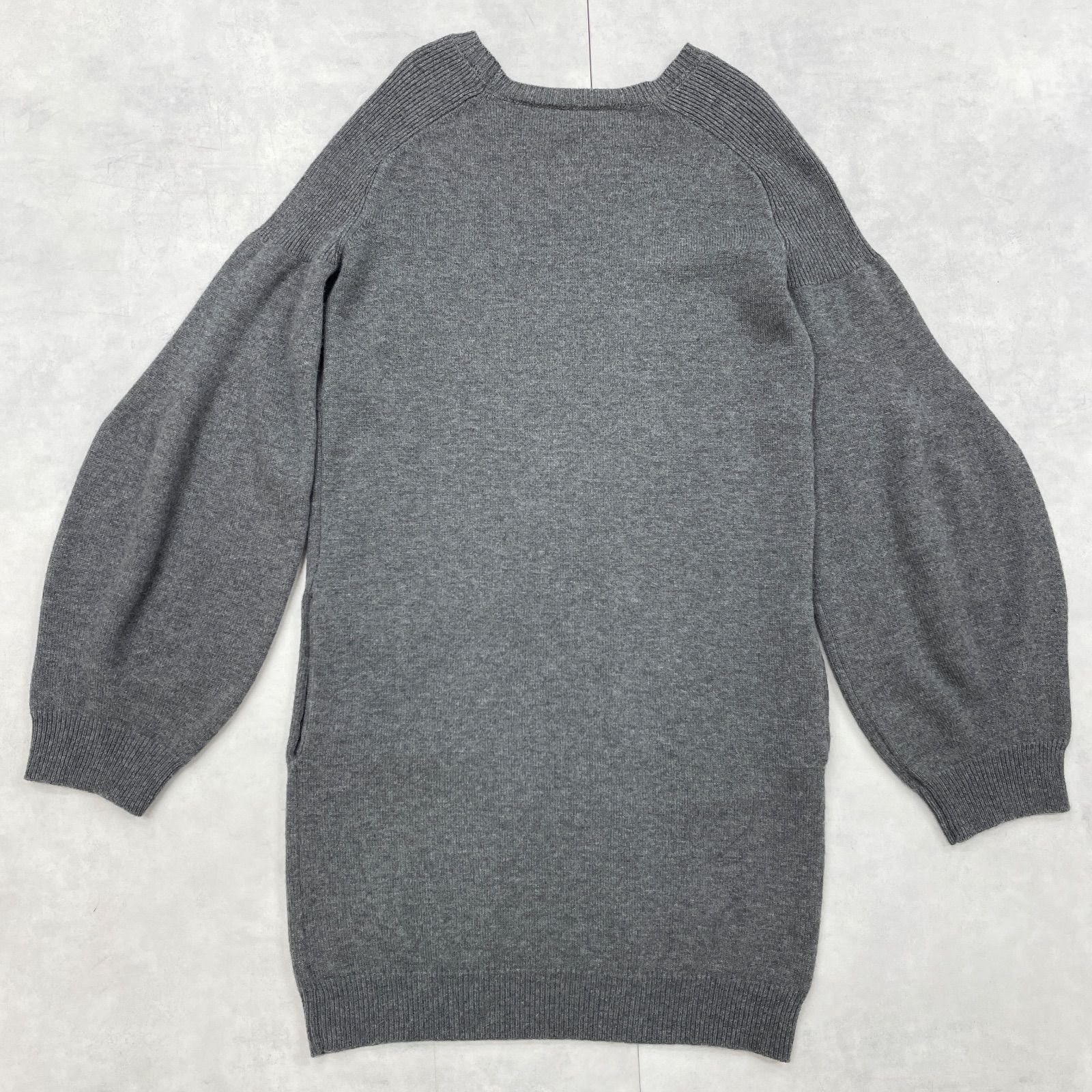 STELLA McCARTNEY ステラマッカートニー ニットワンピース パフスリーブ ボリューム袖 ウール グレー イタリア製 レディース 36