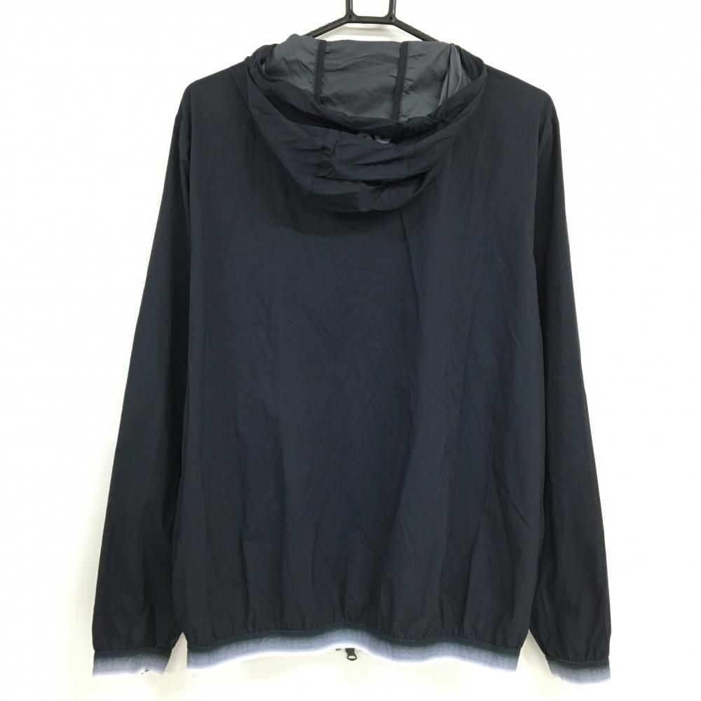 美品】パーリーゲイツ ジップパーカー ネイビー ナイロン 袖ロゴ