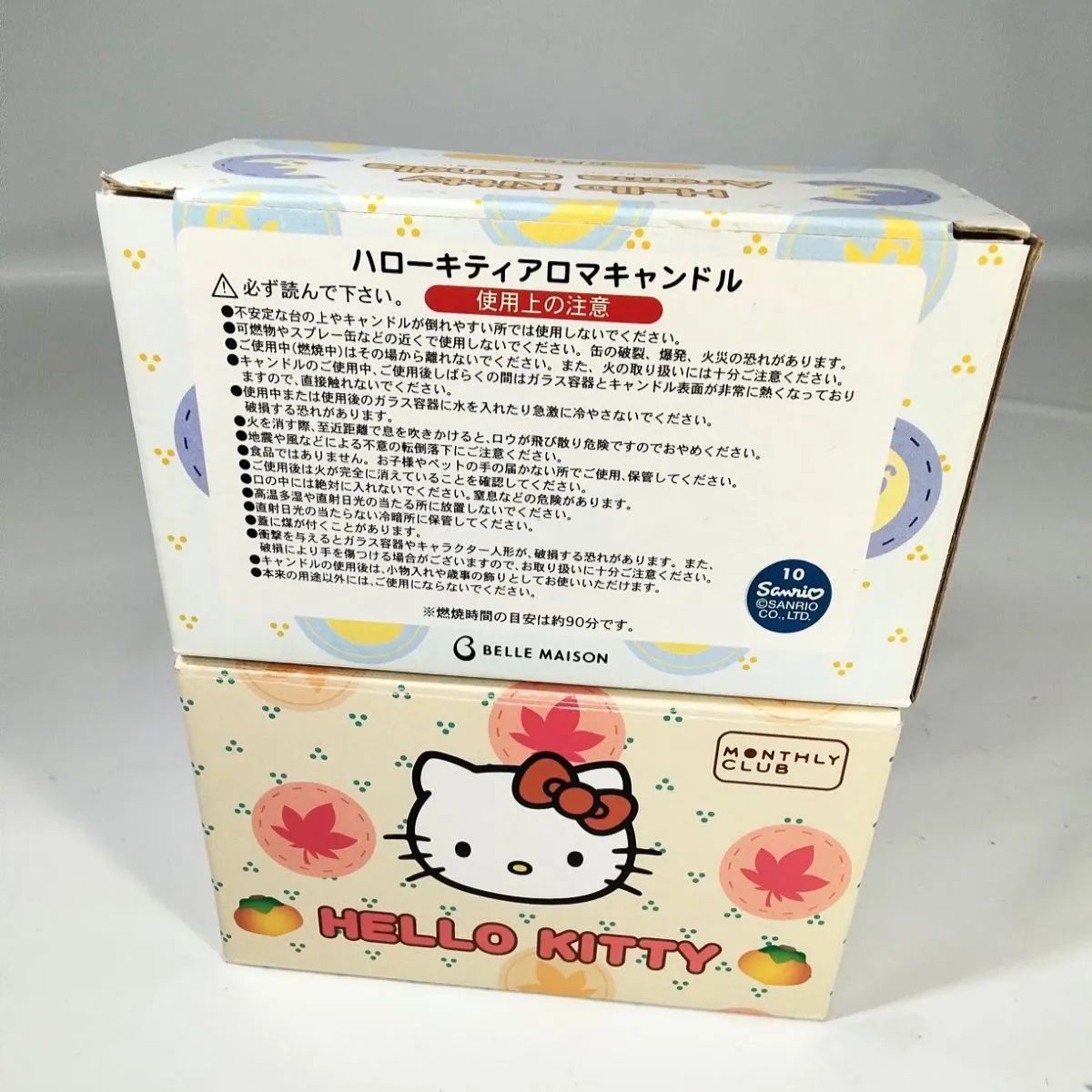 ハローキティアロマキャンドル キャラクター人形(蓋)5個、ガラス容器5