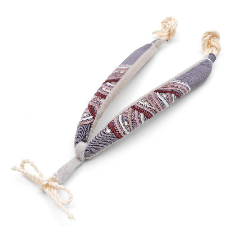 鼻緒 襟の衿秀 正絹 紫 パープル 唐草模様 刺繍 オーダー 和装小物 草履 花緒 着物 挿げ hanao 00008