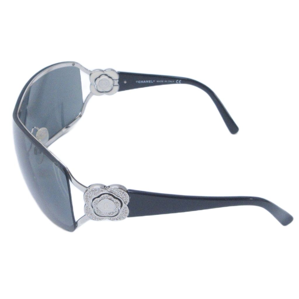 シャネル CHANEL 4164 B サングラス ココマーク カメリア ロゴ ビジュー ラインストーン 装飾 ブラック シルバーカラー AA 0104