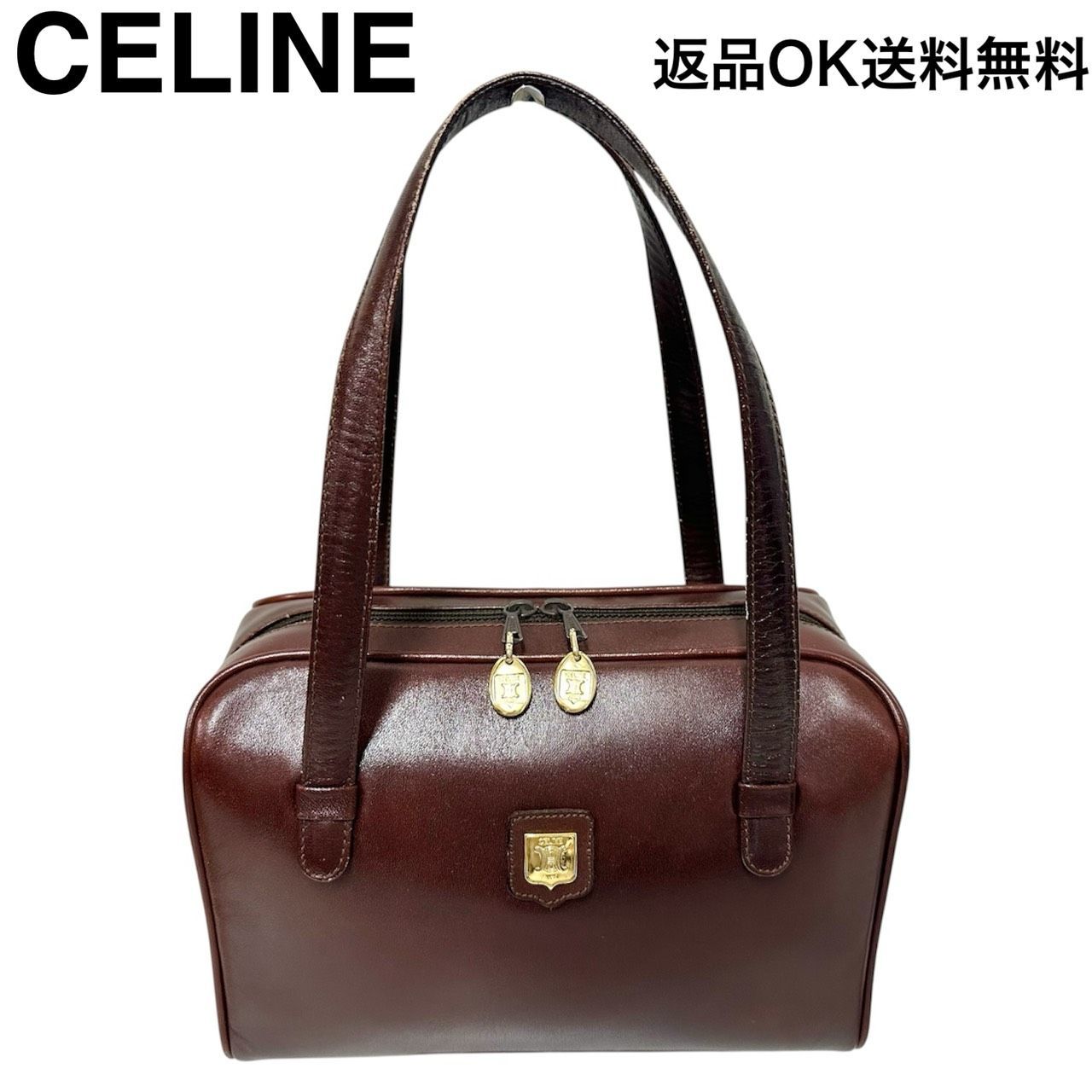 CELINE セリーヌ トリオンフ ミニ レザー ボストンバック オールド ヴィンテージ イタリア製 ハンドバック フ2601