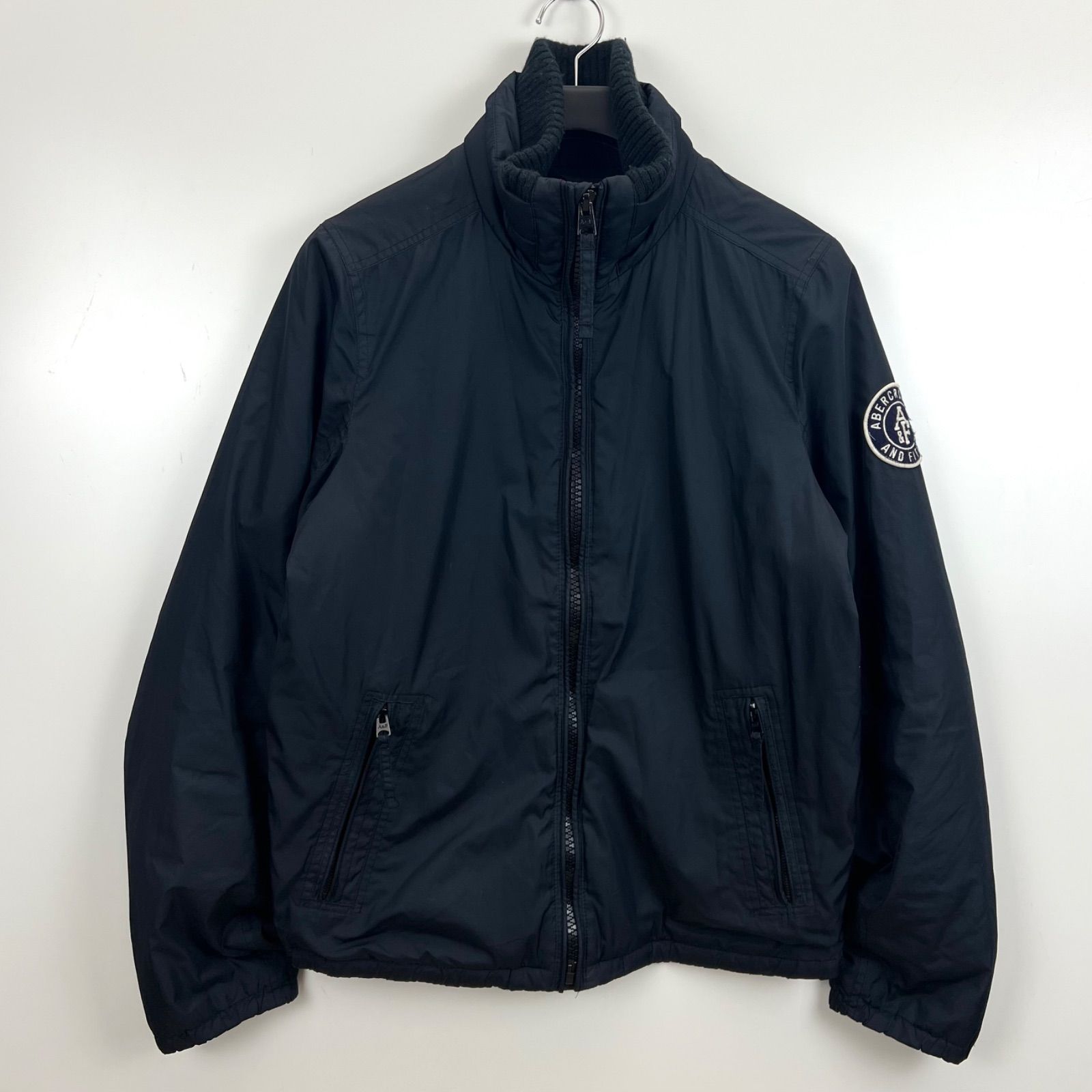ABERCROMBIE&FITCH y2k style rib neck puff jacket M アバクロ 中綿 