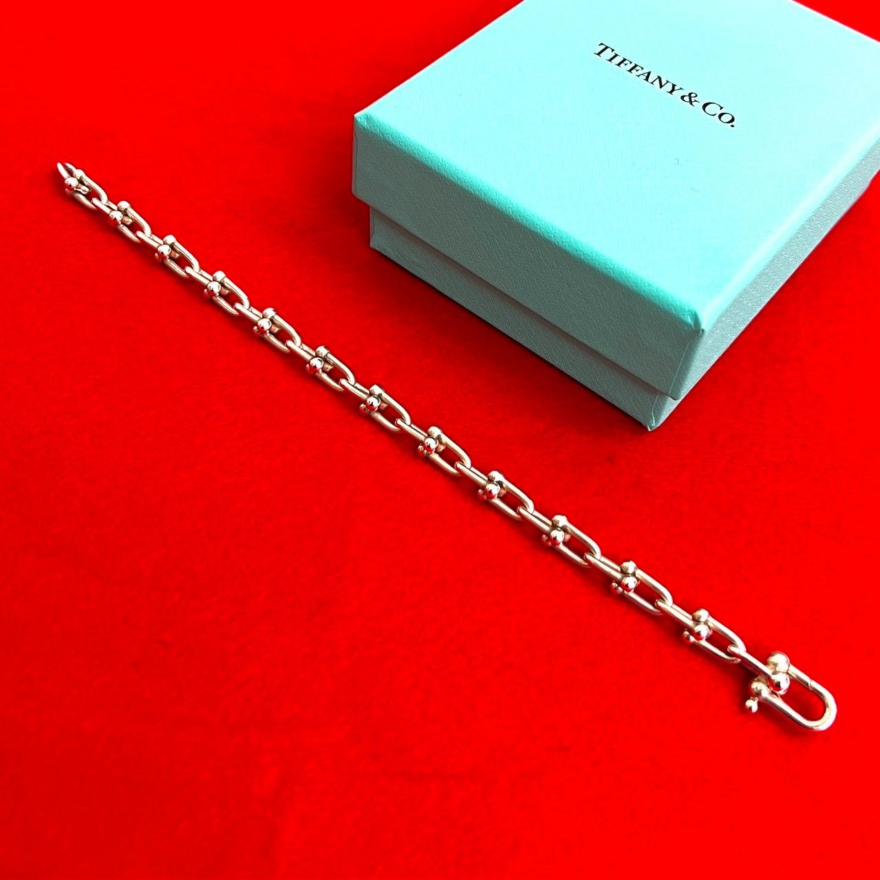 箱 袋付き TIFFANY Co ティファニー ハードウェア スモール ブレスレット シルバー925 チェーン アクセサリー シルバー 34826