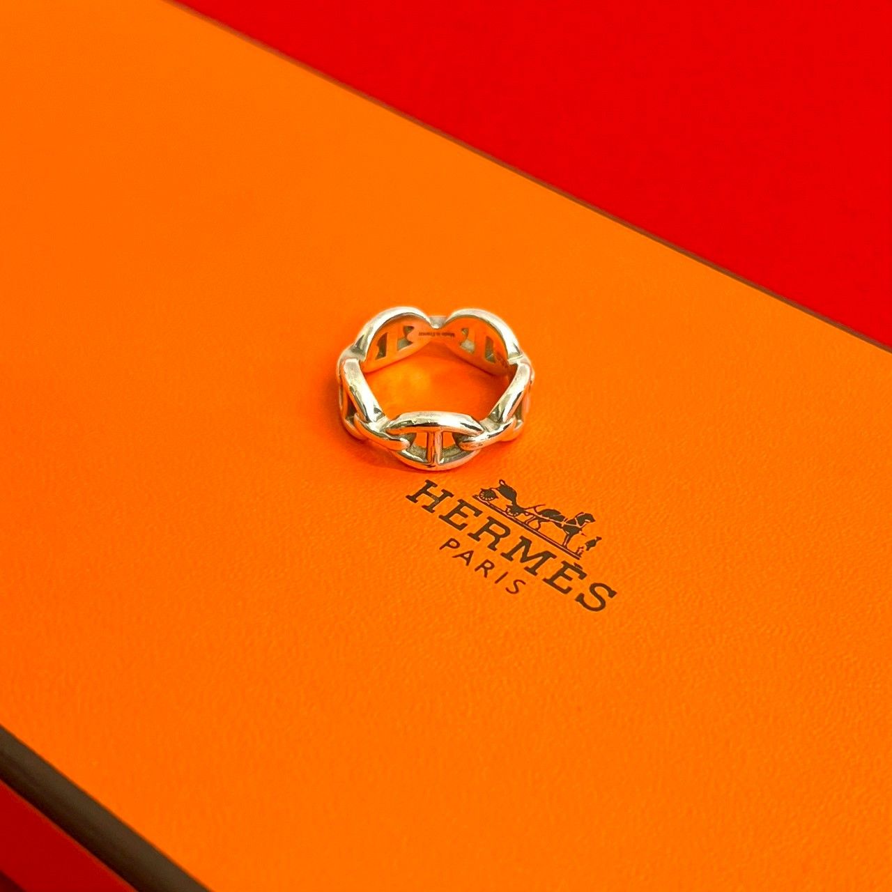 HERMES エルメス シェーヌダンクル アンシェネ リング シルバー925 指輪 11号 アクセサリー シルバー 37916