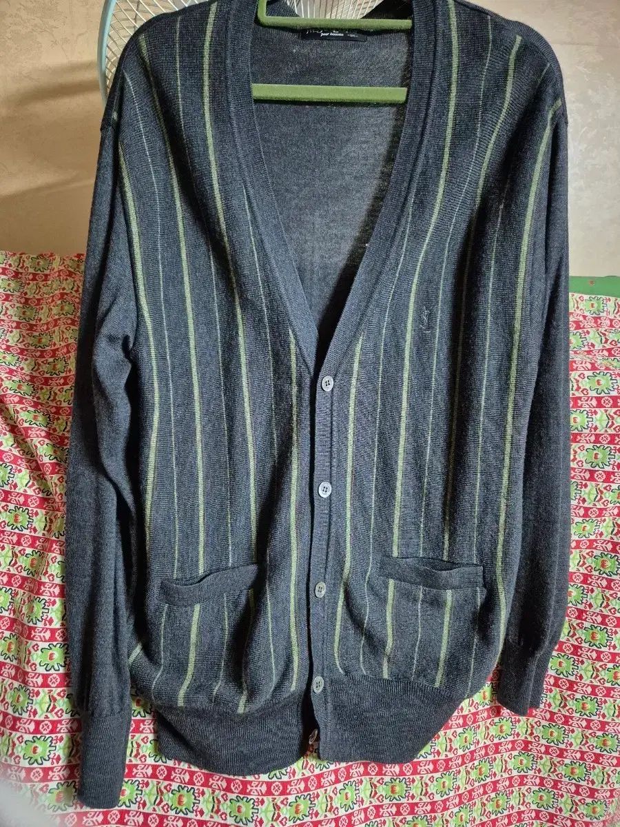 イヴ サンローラン ストライプ メンズ カーディガン