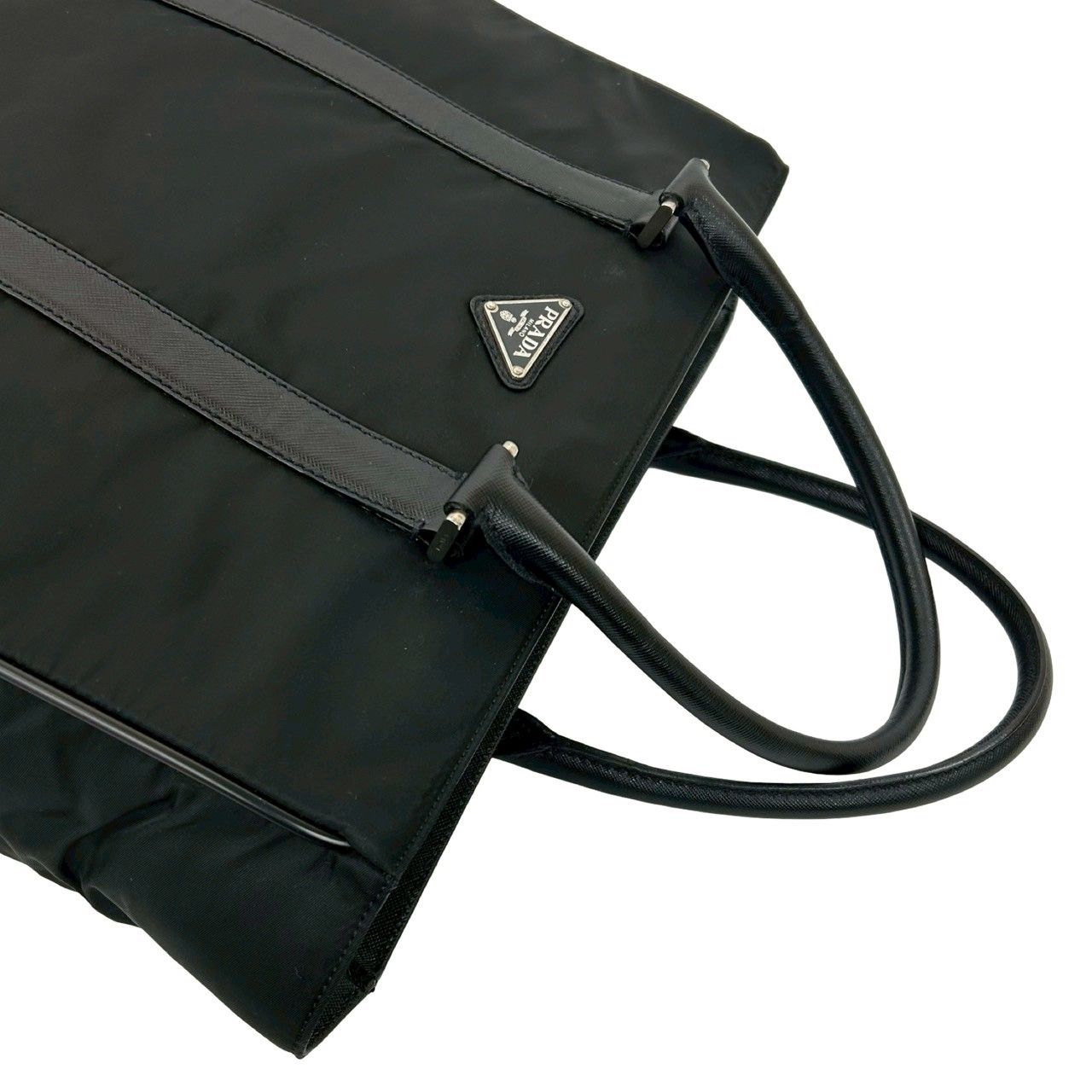 【美品】プラダ　サフィアーノ　三角ロゴ　ビジネス　ハンドバッグ　黒　775 bochan✨PRADA ビジネスバッグ 黒 サフィアーノレザー 三角ロゴ bochan