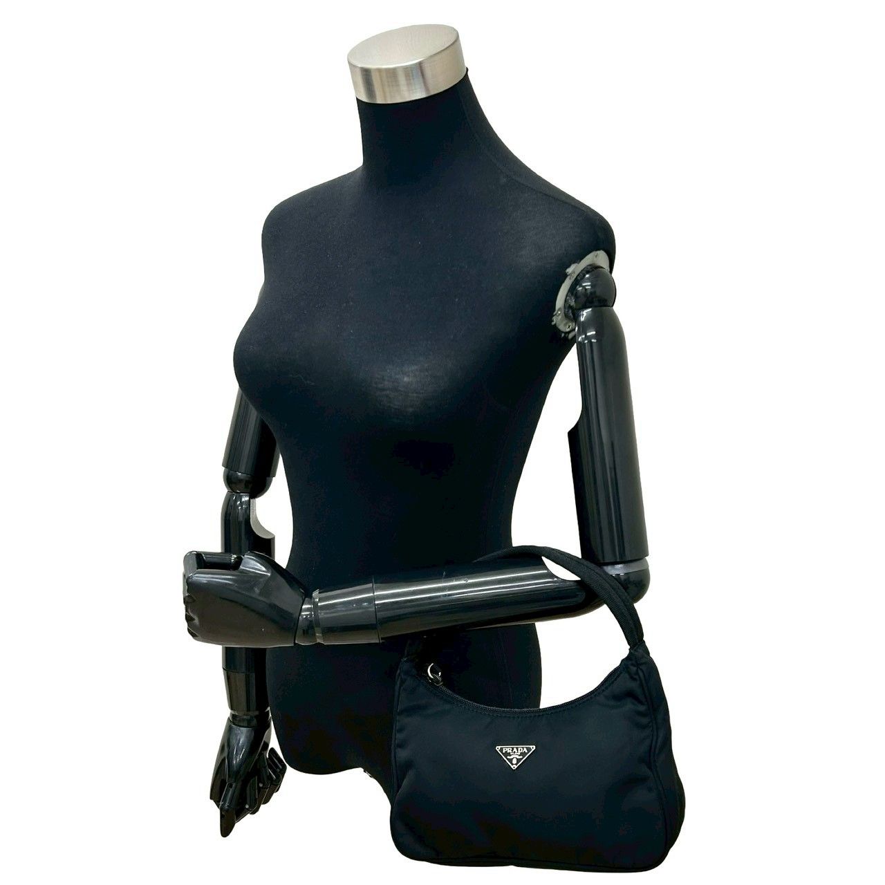 極 美品 PRADA プラダ 三角ロゴ プレート 金具 テスート ナイロン ミニ