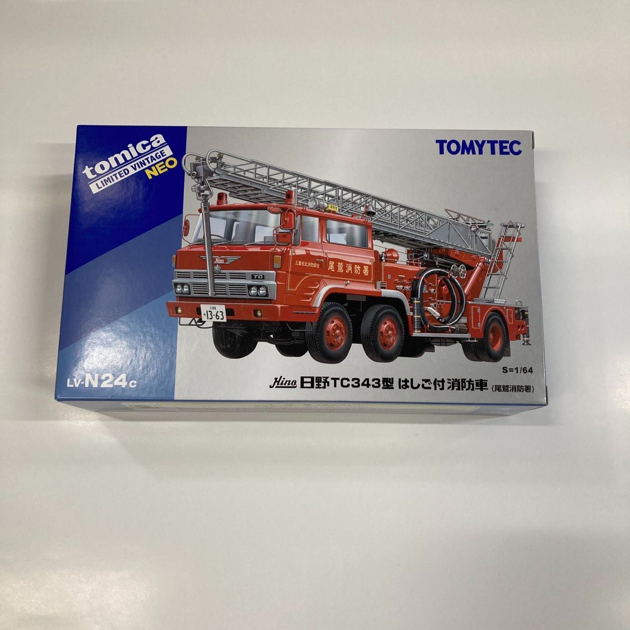 トミカ リミテッドヴィンテージNEO LV N 24 c 日野 TC 343型 はしご付き消防車 尾鷲消防署 TOMYTEC s 1 64