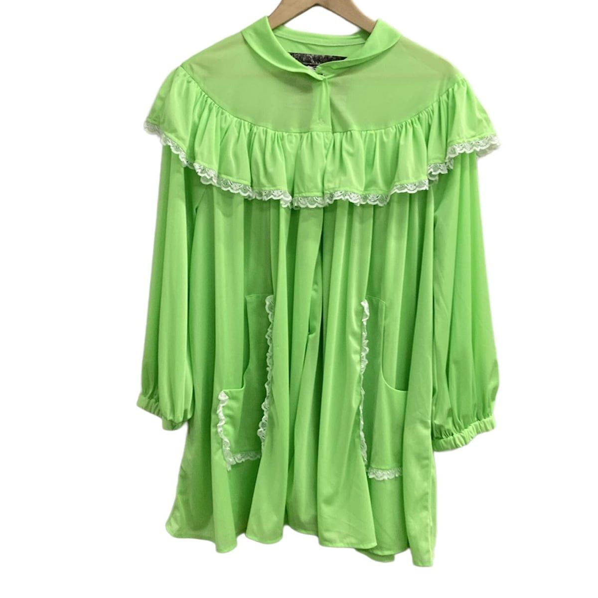 JENNY FAX ジェニー ファックス 長袖シャツブラウス サイズF レディース イエローグリーン レース