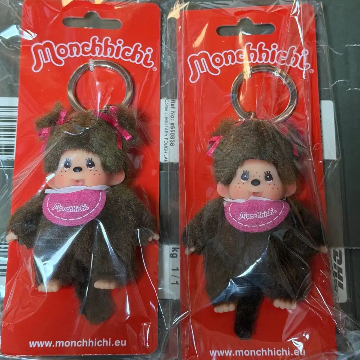 モンチッチ ベビチッチ ピンクリボン キーホルダー