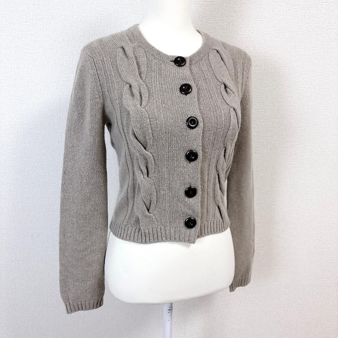 美品BURBERRY LONDON カーディガン カシミヤ混 1 ケーブルニット