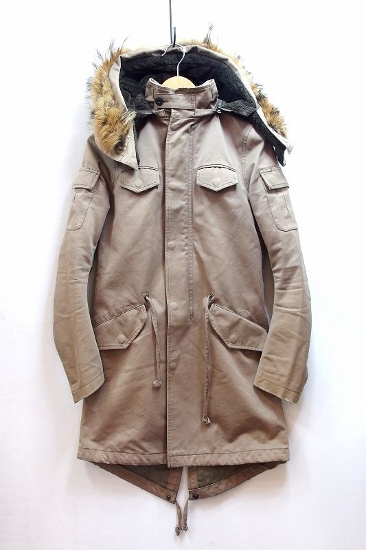 228110 wjkw ダブルジェイケイダブル モッズコート ミリタリーアウター ボアライナー コヨーテファー 36