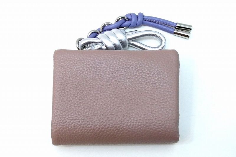 228970 BEAURE ビュレ ノットチャーム 二つ折り レザー財布 モカベージュ