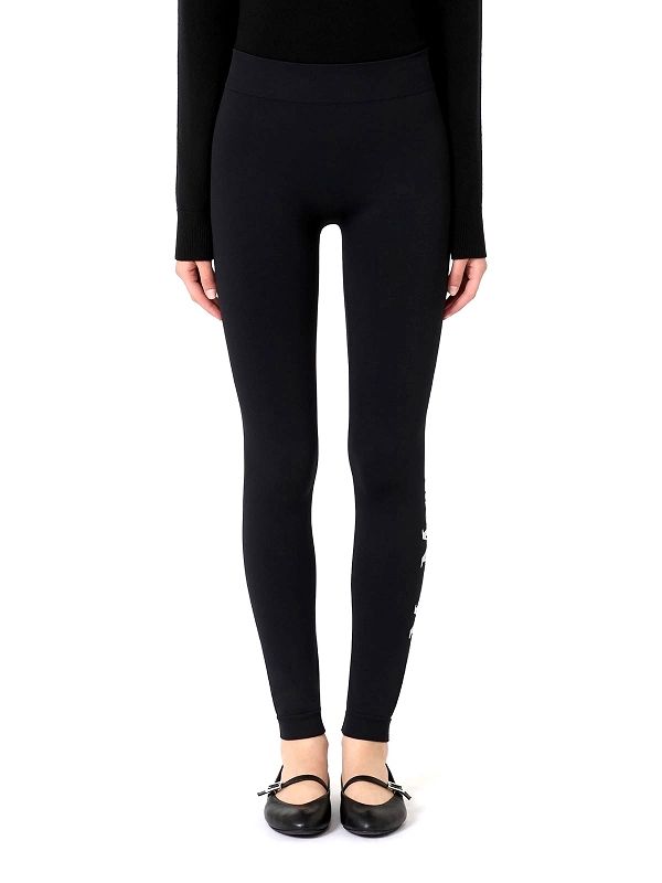 228690 MAX MARA マックスマーラ バジ BASILEA テクニカル ファブリック ロゴ レギンスパンツ スパッツ M