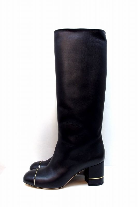 228762】＜ココマーク＞ CHANEL シャネル レザー ラウンドトゥ ロング